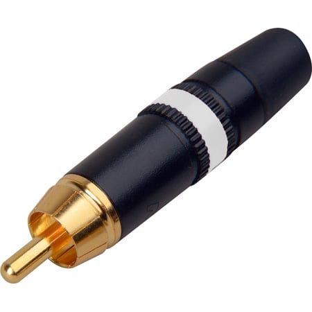 Rean NYS373-9 RCA Plug with Gold Contacts - White