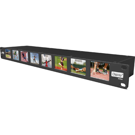 Osprey MVS-8 1RU 8 Channel 3G-SDI 19 Inch LCD Rackmount Multi Viewer with Audio Bars and Time Code Display