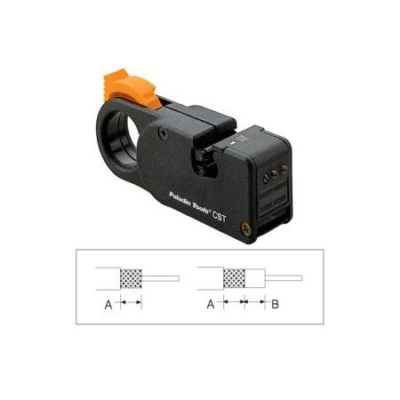 Paladin PA1247 3-Level Coaxial Cable Stripping Tool with Cam Adjustment - Braid: 0.327 / Dielectric 0.146