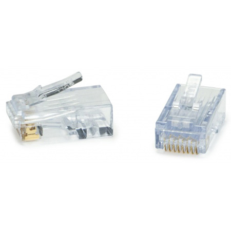 Platinum Tools 202044J ezEX44 10G RJ45 Connectors for .039in to .044in Conductor Sizes and POE - Jar of 100
