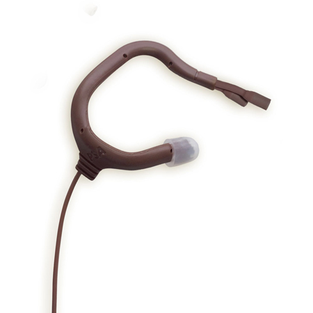 Point Source Audio EMBRACE Omni Dual Petite Element Earmount Microphone (water/sweat proof) for Sennheiser - Brown