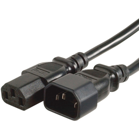 Connectronics 18 AWG IEC320C14 to IEC320C13 Male to Female Power Extension Cord - 6 Foot