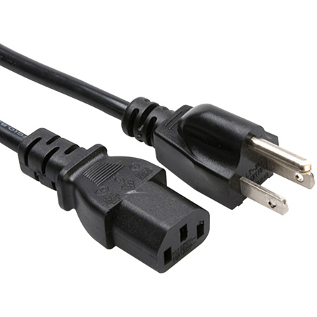 Connectronics 18 AWG IEC Power Cord NEMA 5-15P to IEC-60320-C13 - 10 Foot