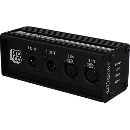 ProCo AODST-2XF2XM AoDST 2x2 Channel Neutrik Female/Male XLR Dante I/O Drop Box