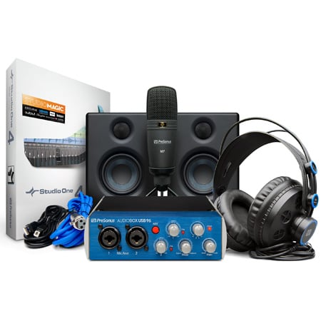 PreSonus AUDIOBOX STUDIO ULTIMATE BUNDLE - AudioBox USB 96 / HD7 Headphones / M7 Mic / Studio One Artist / Eris E3.5