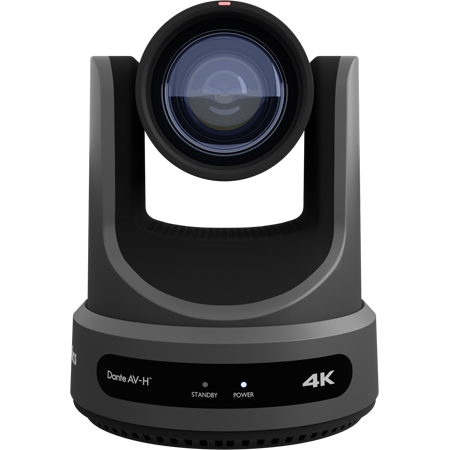 PTZOptics PT12X-LINK-4K-GY Link 4K 12x Auto-Tracking PTZ Camera Featuring Dante AV-H - USB 2.0/HDMI 2.0/3G-SDI - Gray