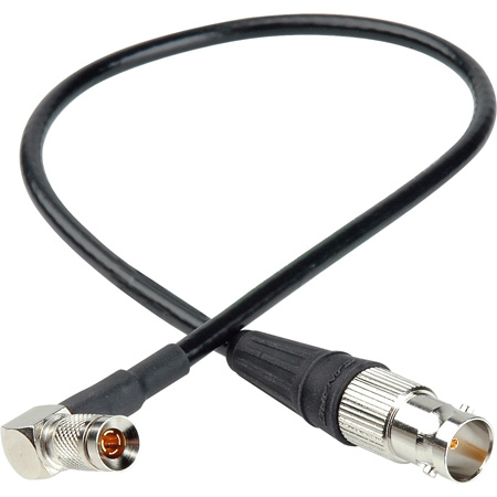 Laird RD1-DINABF-1 3G-SDI Right Angle DIN 1.0/2.3 to BNC Female Video Adapter Cable - 1 Foot Black