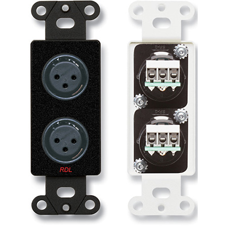 RDL DB-XLR2F Dual XLR 3-pin Female Jacks on Decora Wall Plate - Terminal Block