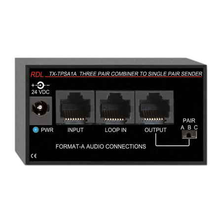 RDL TX-TPSA1A Three-Pair Combiner to Single-Pair Sender - Twisted Pair Format-A