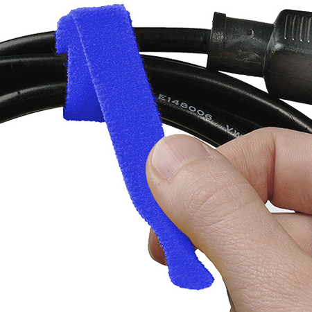 Rip-Tie Y-12-IPL-BU Lite 1/2-Inch x 12-Inch Roll of 10 Rip-Tie Lite Series Fuzzy Hook and Loop Cable Wraps -  Blue