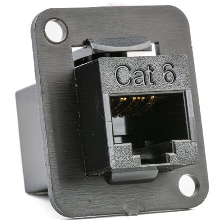 Connectronics CAT-6 RJ45 Female-Female Feedthru D Series Panel Mount