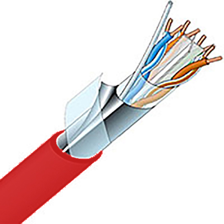 Canare RJC6A-4P-F CAT6A Standard F/TP Cable - Red - 656 Foot/200m