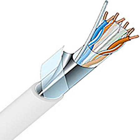 Canare RJC6A-4P-F CAT6A Standard F/TP Cable - White - 656 Foot/200m