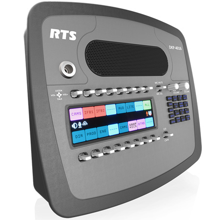 RTS DKP-4016W OMNEO 16-Key IP Intercom Keypanel with HD Color Display - Wall Mount