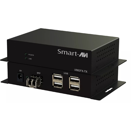 Smart-AVI USB2FX-S USB 2.0  Over Fiber Extender Set with Duplex LC Multimode SFP & Power Supplies - up to 6.2 miles