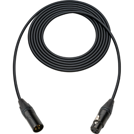 Sescom SC15XXJ/B Canare Star-Quad Microphone Cable with Black & Gold XLR Connectors - Black - 15 Foot