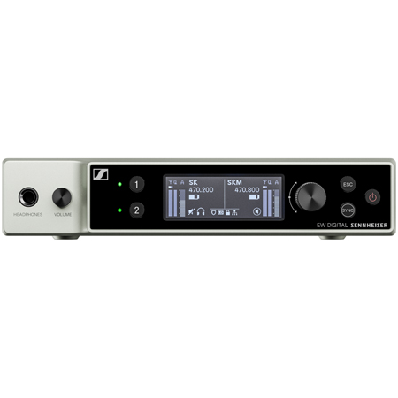 Sennheiser EW-DX EM 2 R1-9 2-Channel Half-Rack 9.5-Inch Non-Dante Wireless Mic Receiver - Frequency 520 - 607.8 MHz