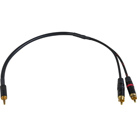 Sescom SES-43DB-MZ2P RCA to 3.5mm TRS with 43dB Pad DSLR Attenuating Line to Mic Level Cable - 18 Inch