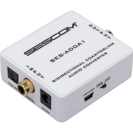 Sescom SES-ADDA1 Audio Converter - Bidirectional Coax/TOSLINK w/ Selectable Input