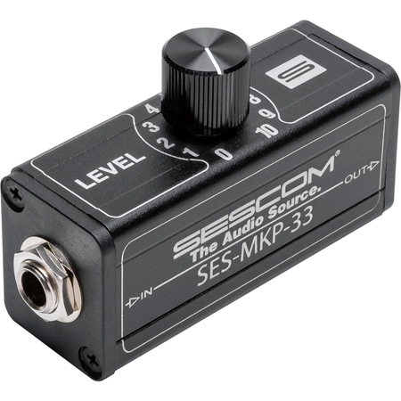 Sescom SES-MKP-33 Inline Stereo Headphone Level Control with 1/4 Inch TRS Connectors