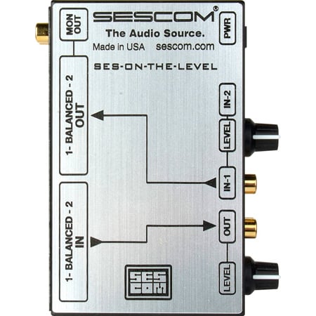 Sescom SES-ON-THE-LEVEL RCA to XLR Audio Level Converter with Level Controls
