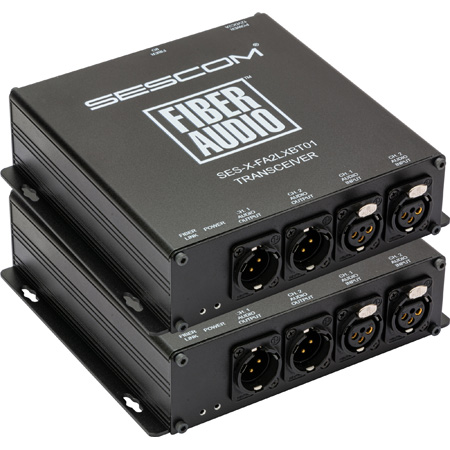 Sescom SES-X-FA2LXBT01 Audio over Fiber EXTENDER- 2 CH Balanced XLR Bi-Directional Line Level Audio & ST Fiber Connect