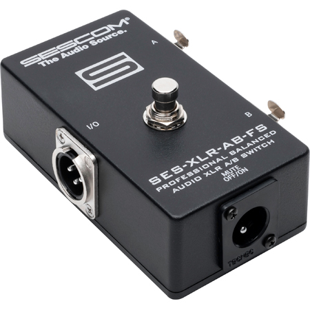 Sescom SES-XLR-AB-FS Balanced Audio Passive XLR A/B Footswitch with Toggle Switch for Disconnect