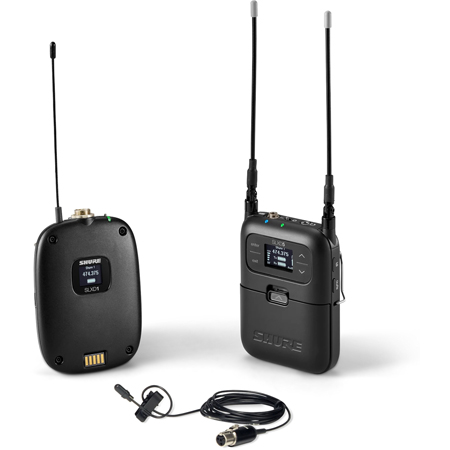 Shure SLXD15/DL4B-J52 Portable Digital Wireless System - SLXD1 Bodypack Tx/SLXD5 1-Ch Rx/DL4B Omni Lav Mic - 558-616MHz