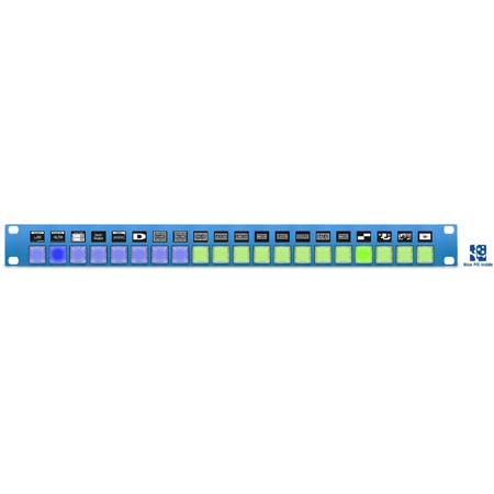 Skaarhoj RACK-PRO-1-V1B 20-Button 19 Inch 1RU 3rd Party Universal IP Controller with Blue Pill Inside