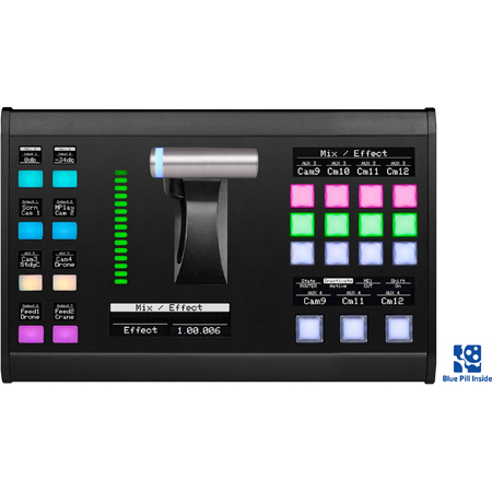 Skaarhoj T-BLOCK-L-V1B T-Block Left Live Video Production Switcher with Blue Pill Inside - Black