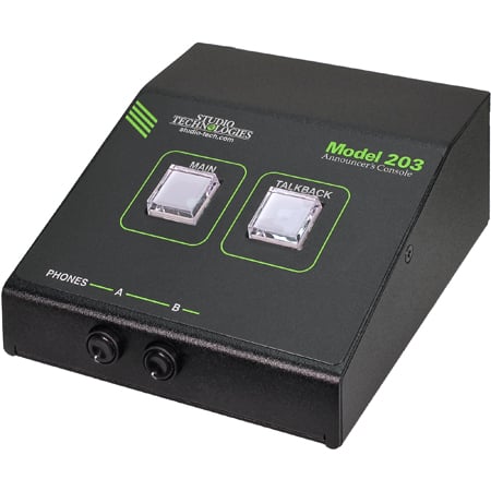 Studio Technologies Model 203 Dante Audio-Over-Ethernet Announcers Console - 1 Main / 1 Talkback Channel