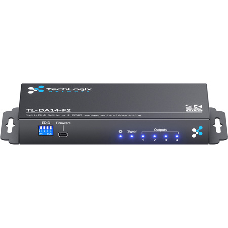 TechLogix TL-DA14-F2 1 x 4 HDMI Splitter - 4K60 with EDID Management and Scaling