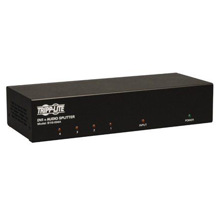 Tripp Lite B116-004A 4-Port DVI Splitter with Audio and Signal Booster Single-Link 1920x1200 at 60Hz/1080p