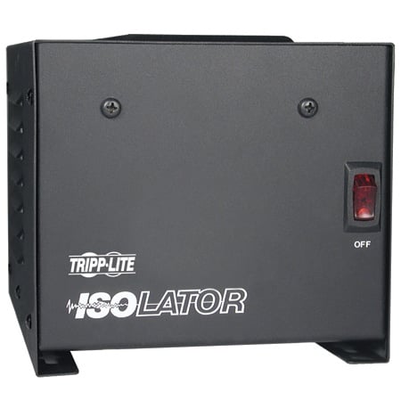 Tripp Lite IS-500 Isolation Transformer 500W Surge 120V 4 Outlet 6ft Cord TAA GSA