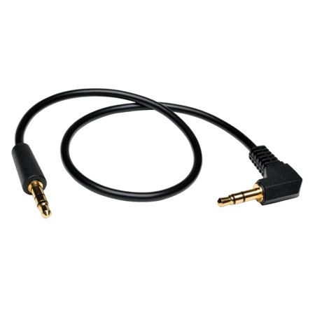 Tripp Lite P312-003-RA 3.5mm Mini Stereo Audio Cable with one Right Angle plug (M/M) 3 Feet