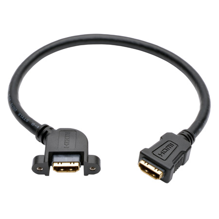 Tripp Lite P569-001-FF-APM High-Speed HDMI Cable with Ethernet Digital Video with Audio (F/F) Panel Mount 1 ft.