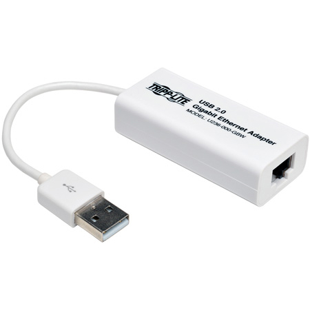 Tripp Lite U236-000-GBW USB 2.0 Hi-Speed to Gigabit Ethernet NIC Network Adapter 10/100/1000 Mbps White