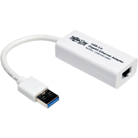 Tripp Lite U336-000-GBW USB 3.0 SuperSpeed to Gigabit Ethernet NIC Network Adapter 10/100/1000 Mbps White