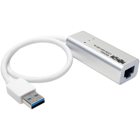 Tripp Lite U336-000-GB-AL USB 3.0 SuperSpeed to Gigabit Ethernet NIC Network Adapter 10/100/1000 Plug & Play Aluminum