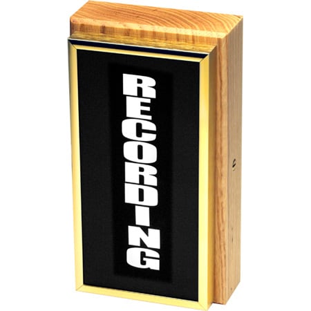 Titus OAL-VGR Vertical Studio Warning Light - Recording in Gold Lettering