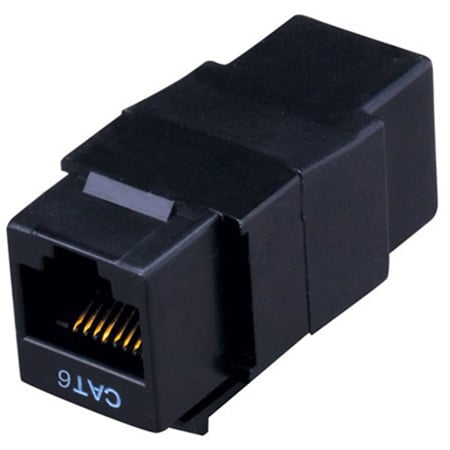 Vanco 820658 Cat6 RJ45 Feed-Thru Panel Mount - Black