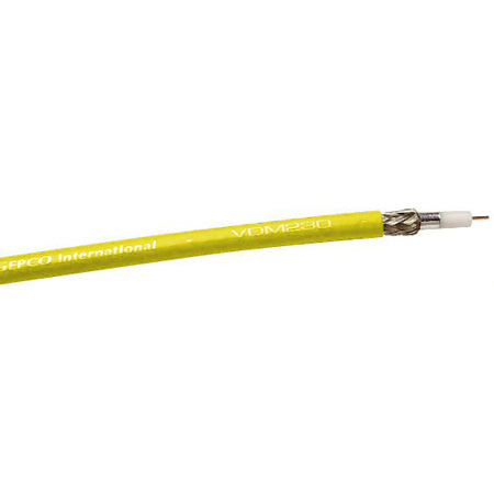 Gepco VDM230 Miniature RG59 75 Ohm High Definition Coax Cable - 1000 Foot - Yellow