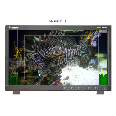 Wohler HDM-320-4K-TT 32 Inch UltraHD IPS LCD Video Monitor 4 x 3G/HD/SD-SDI BNC Inputs Audio/Video Metering Tabletop