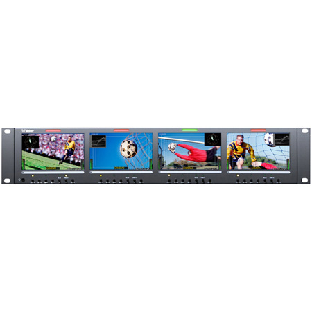 Wohler RM-2443WS-3G2 Dual Input 2RU Quad 4.3-Inch 3G/HD/SD-SDI/Analog Rackmount LCD Video Monitor