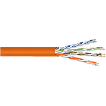 West Penn 254245 Plenum Cat5e Cable - Orange - 1000 Foot Reel in Box