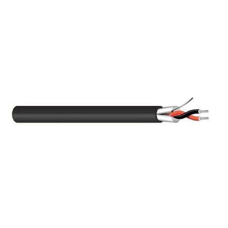 West Penn 454 1-Pair 22Awg CM Miniature Line Level Audio Cable - Black - 500 Feet