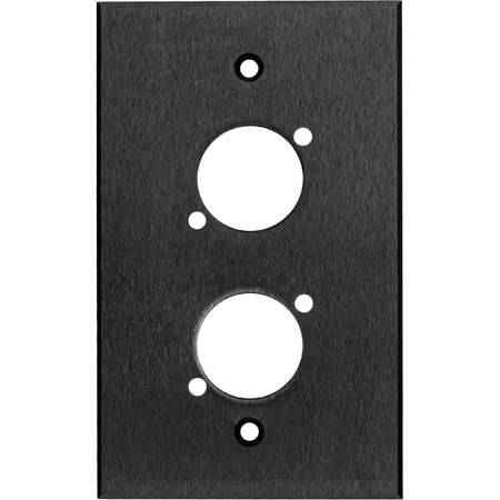 My Custom Shop WP1X2-BA 1-Gang Black Anodized Aluminum Wall Plate with 2 D Series Style Cutouts