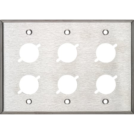 My Custom Shop WP3X6 3-Gang 6-Punch Stainless Steel Wall Plate