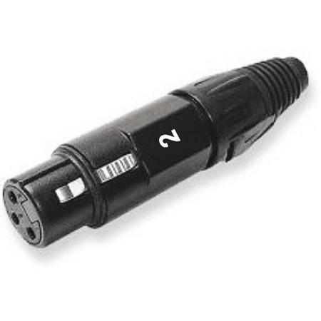 Whirlwind WI3F-BK-2 Female Inline XLR Connector Numbered 2