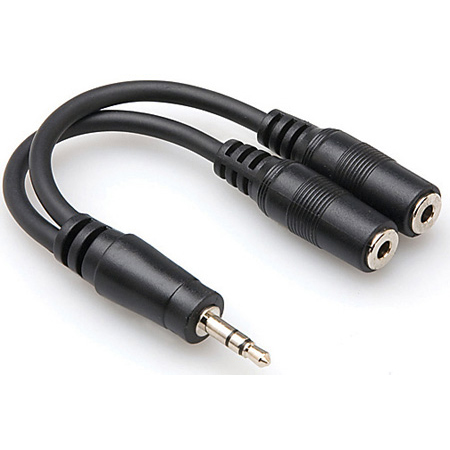 Y-MPS-2MFS Stereo 3.5mm Mini Male to Dual Stereo 3.5mm Mini Female Y-Cable 6 In